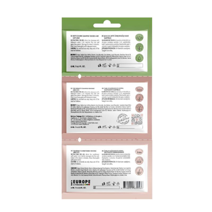 Pure Nature Herbal Detox + Fur Growth sample set for dogs and cats, dog and cat shampoo and conditioner sample set - 1