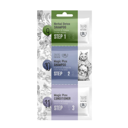 Pure Nature Herbal Detox + Magic-Plex sample set for dogs and cats, dog and cat shampoo and conditioner sample set