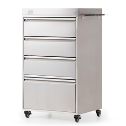 stainless steel cabinet with tool holder and wheels