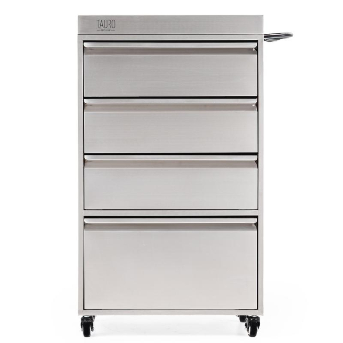 stainless steel cabinet with tool holder and wheels - 7