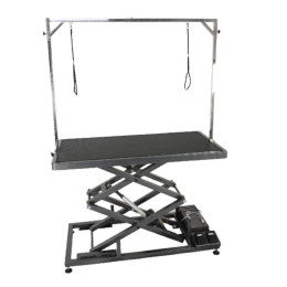 grooming table for dogs and cats, electrically adjustable height (37.5–113.5 cm)