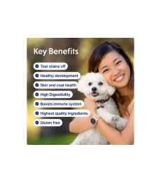 dry grain free food for junior small and mini breed dogs with white coat, with white fish