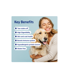 dry food with white fish for adult dogs of large breeds with white coat