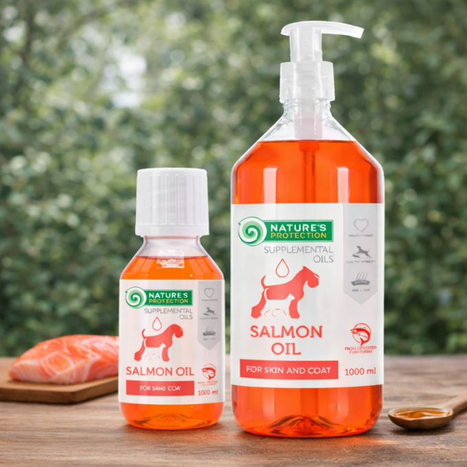 Salmon Oil complementary feed for skin and coat of adult dogs and cats - 1