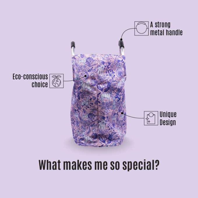 shopping bag, spacious, with metal handle, customized design - 4