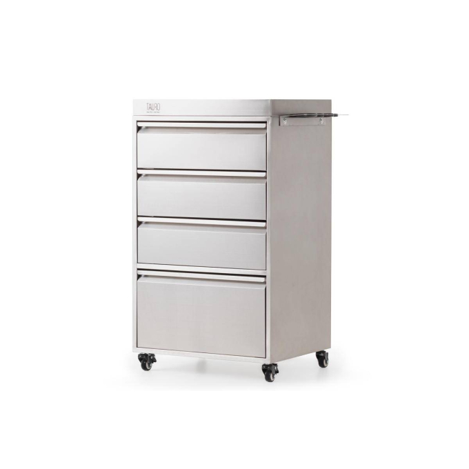 stainless steel cabinet with tool holder and wheels - 0