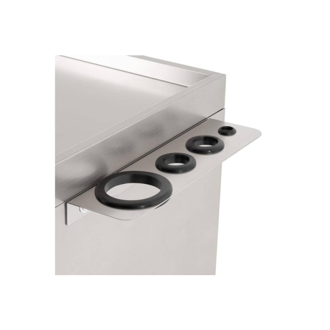 stainless steel cabinet with tool holder and wheels - 5