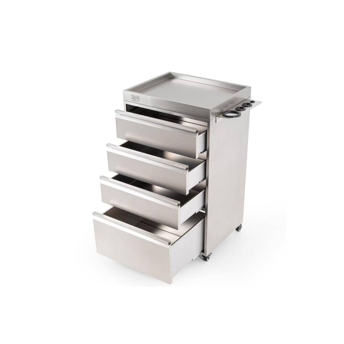 stainless steel cabinet with tool holder and wheels - 6