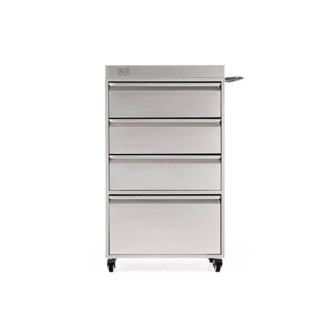 stainless steel cabinet with tool holder and wheels - 7