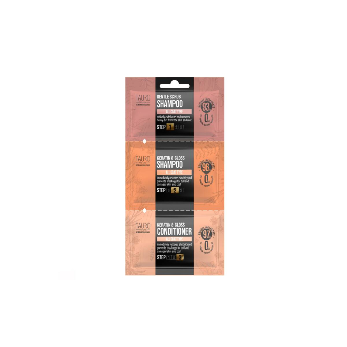 dog and cat coat and skin shampoo and conditioner sample set - 1