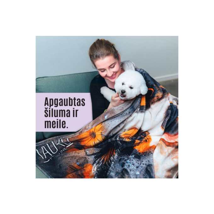 soft blanket, with an australian shepherd applique, multicolored - 4